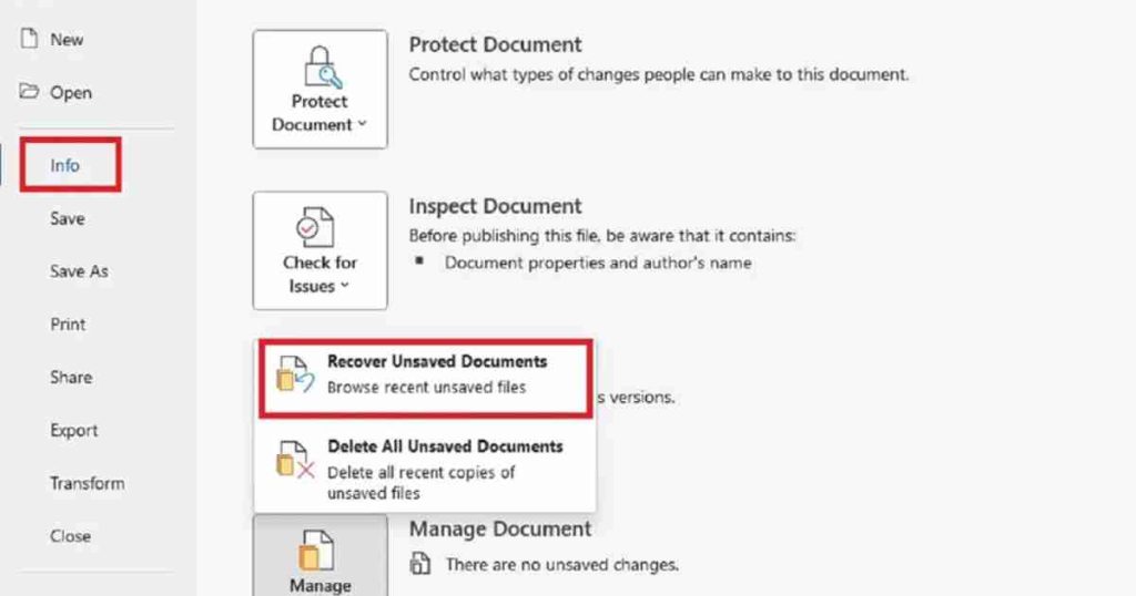 Recover Word Document Using AutoSave/AutoRecover